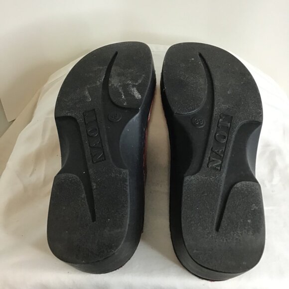 Naot Rome Rumba Leather Slip on Wedge Sandal Bordeaux Size 39 (US 8.5) - Picture 9 of 13